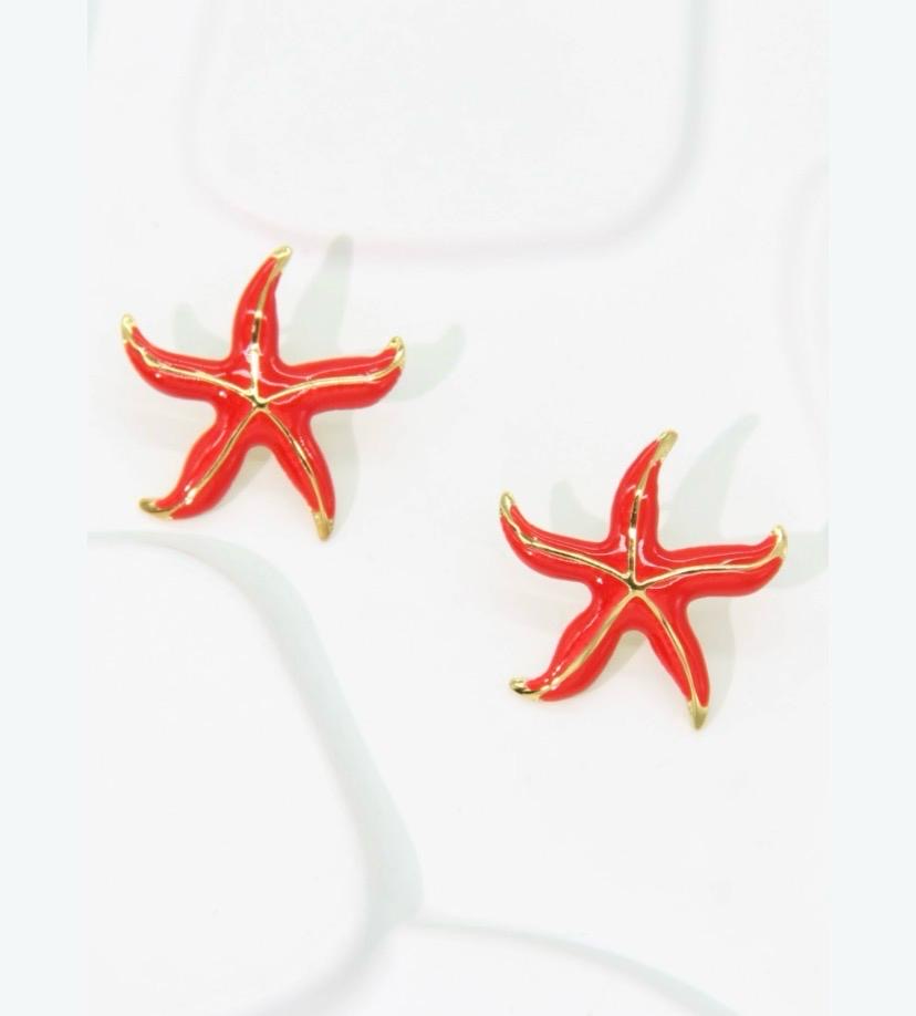 Vibrant red starfish ring