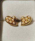 Heart - Shaped Pearl Studs Earrings