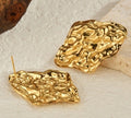 Hammered Organic Gold Studs