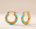 Vibrant Enamel Accent Hoops