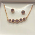 Purple gemstone cluster necklace set