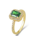 Emerald-cut Green stone ring