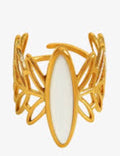 Ornate Cut -Out Leaf Cuff Ring