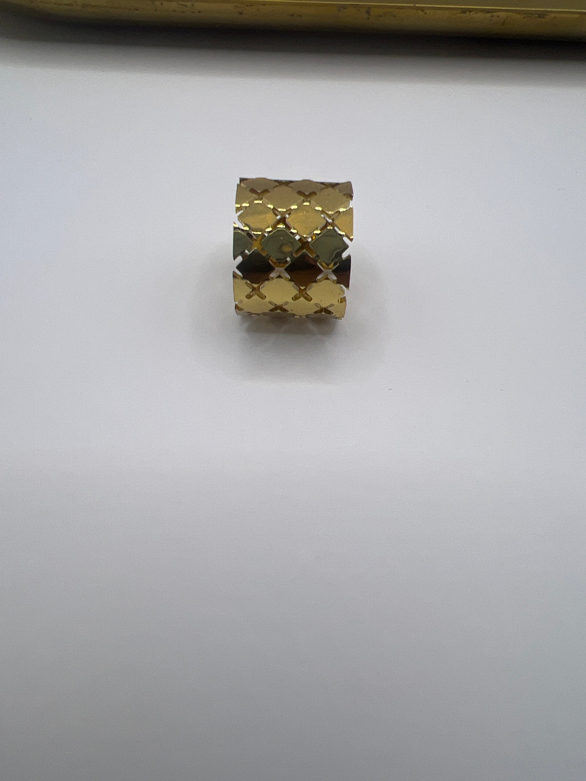 Bold wide gold band ring
