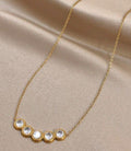 Crystal stone golden necklace