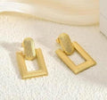 Minimalist Geometric square gold earrings