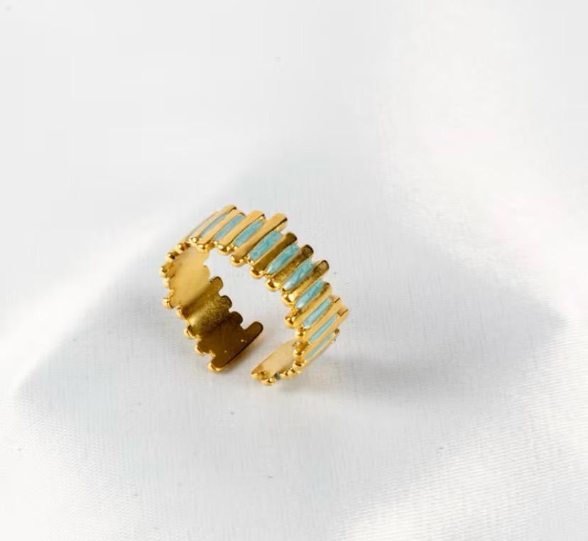 Ribbed Textured Gold Ring