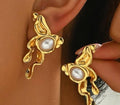 Modern Artistic Organic Gold Earrings