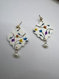 Vibrant Flower Frame Clay Earrings 🌸
