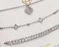 Layered Diamond Station Necklace