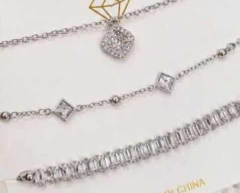 Layered Diamond Station Necklace