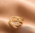 Crossover golden spiral ring