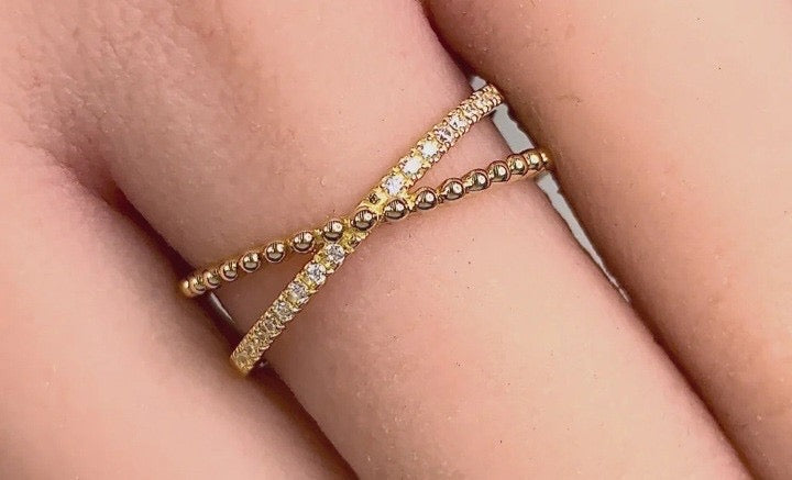 Golden Double -band ring