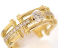 Gold layer ring with brilliant crystals