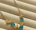 Golden necklace with multi stone