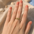 adjustable golden shell ring