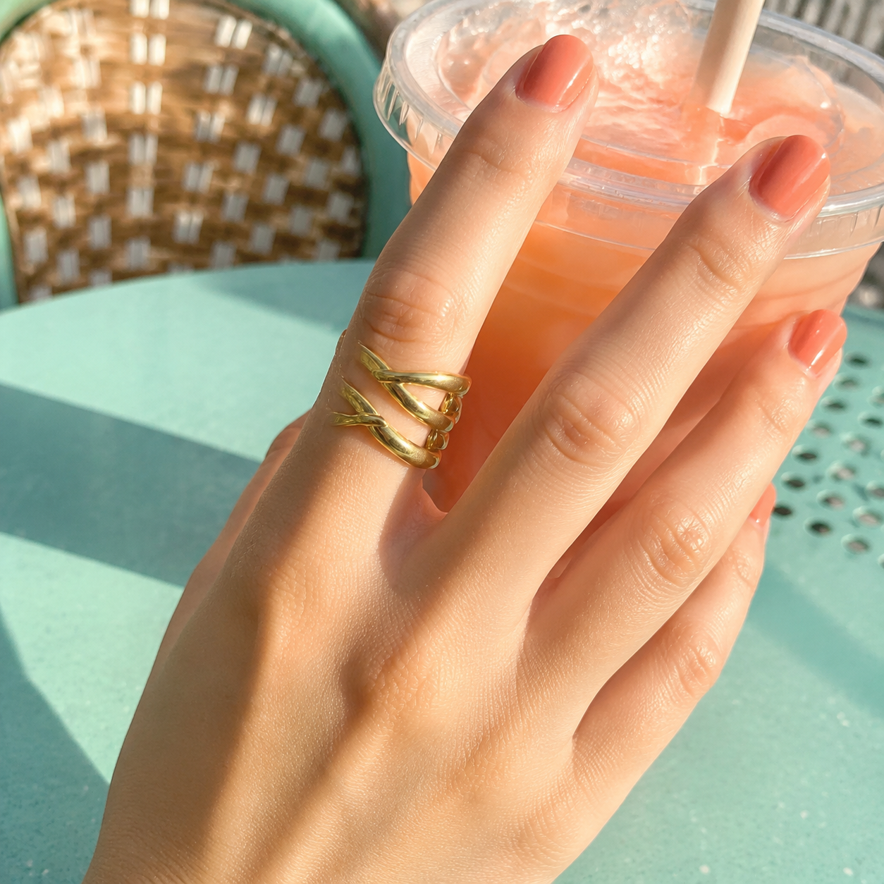 golden adjustable ring
