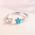 pearl flower adjustable ring