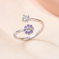 purple pearl adjustable ring
