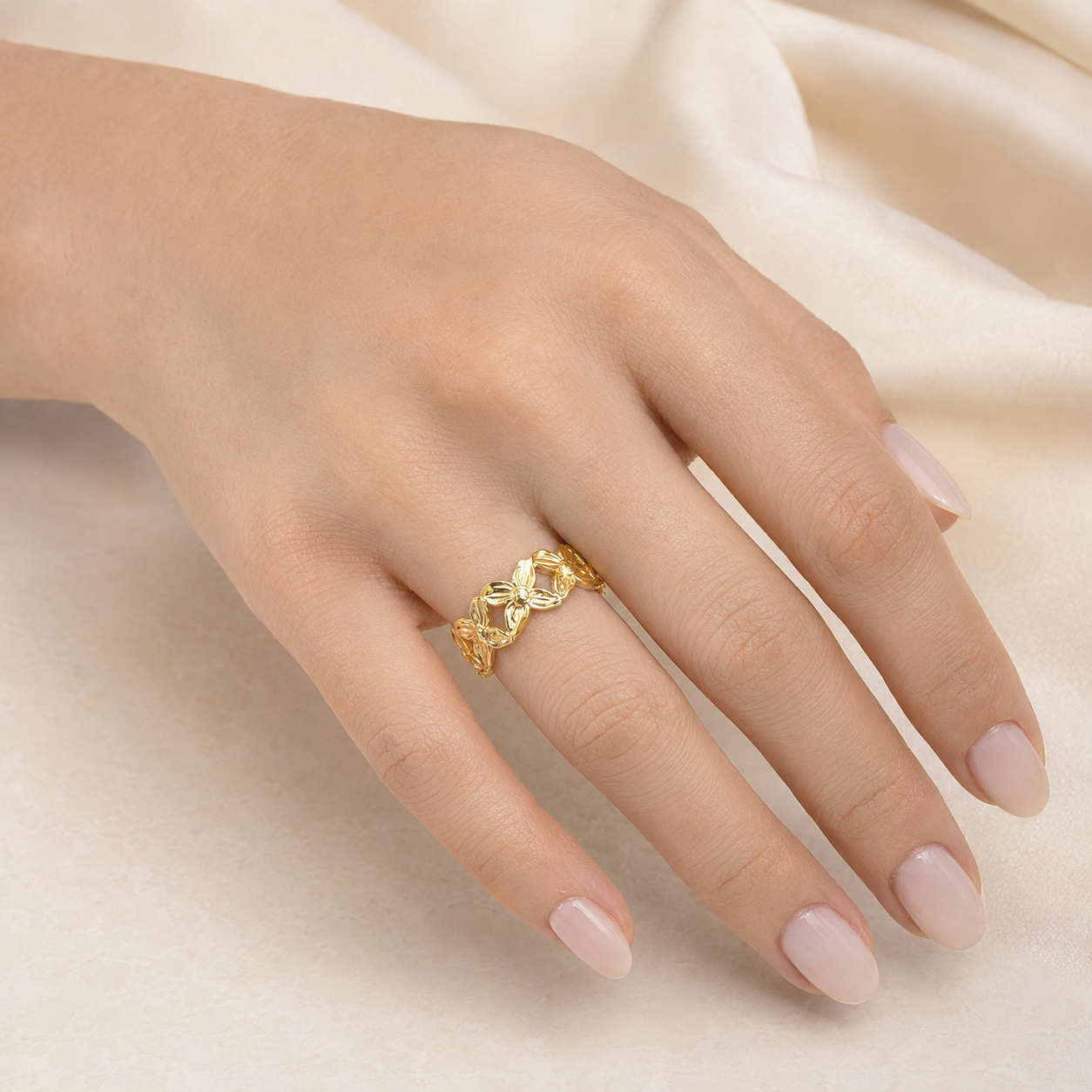 golden adjustable ring