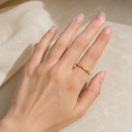 golden adjustable plain ring