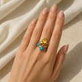 layer coloured golden  ring