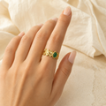 green stone ring