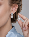 silver pearl earings