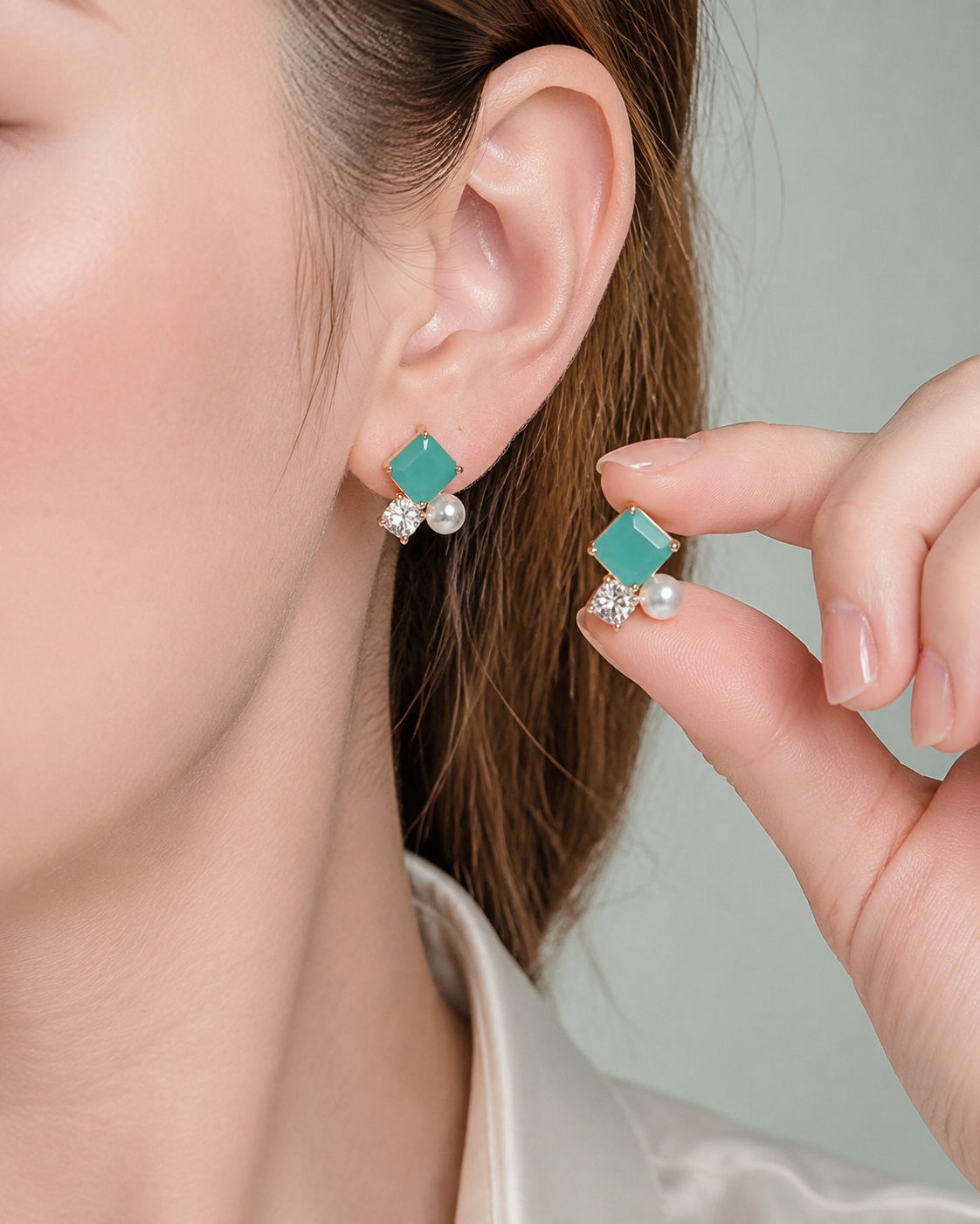 blue pearl stud