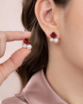 red pearl stud