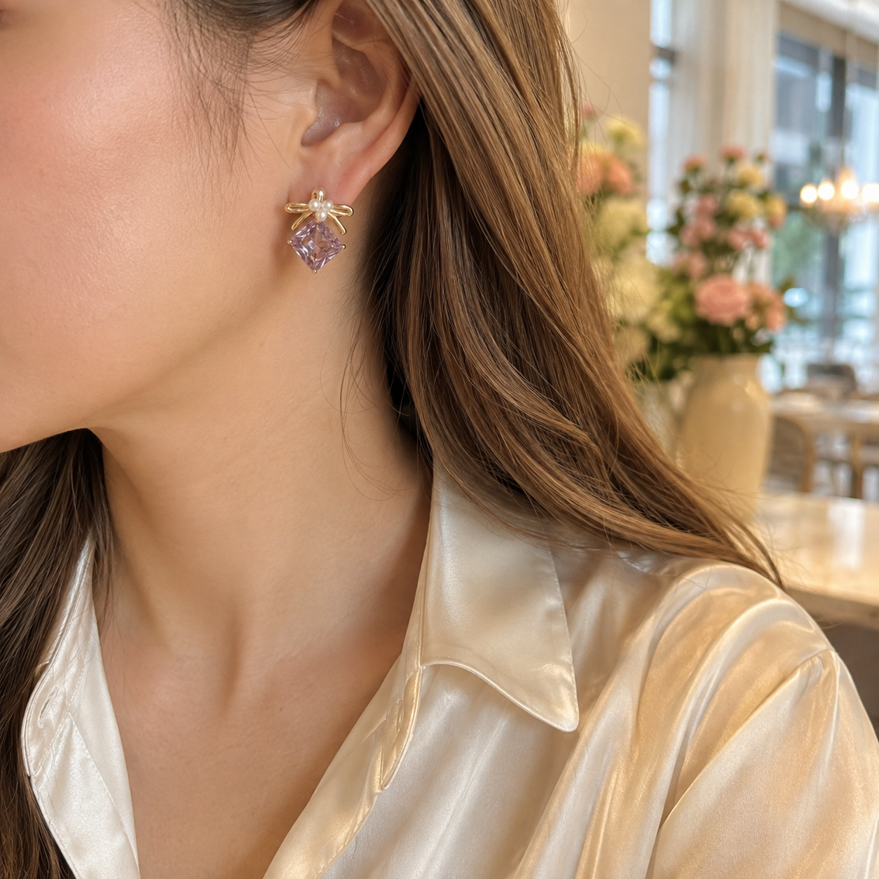 golden  stone earing