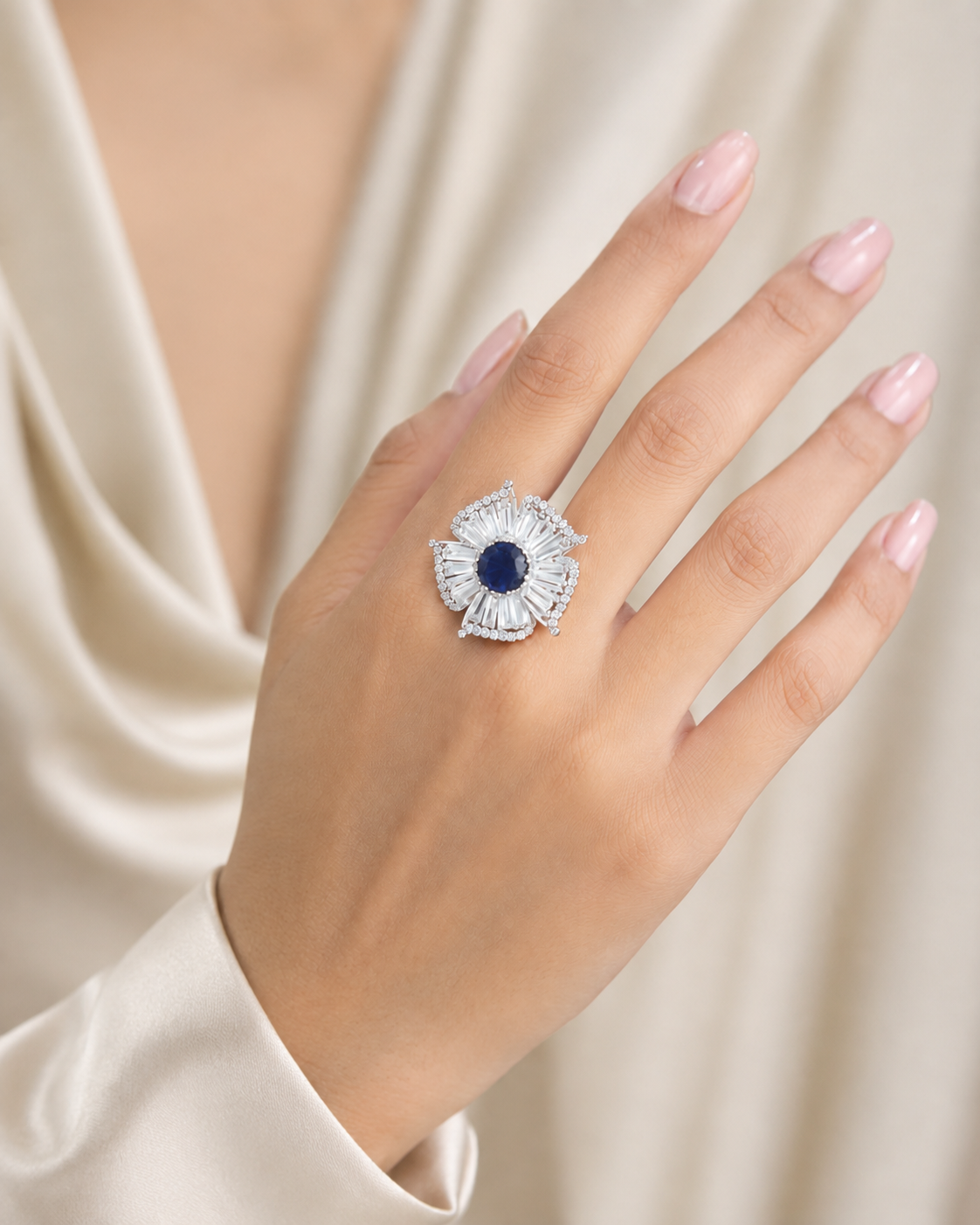 premium blue stone ring