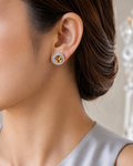 peach stone earings