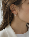 pearl silver earings
