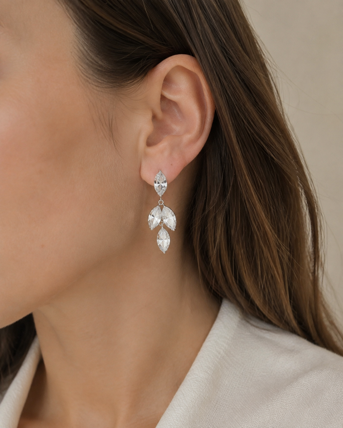 stone silver drop earings