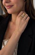 golden and silver snake ring