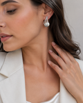 silver pearl earings