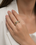 golden and silver ring