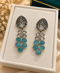 crystal feroza long vintage earings