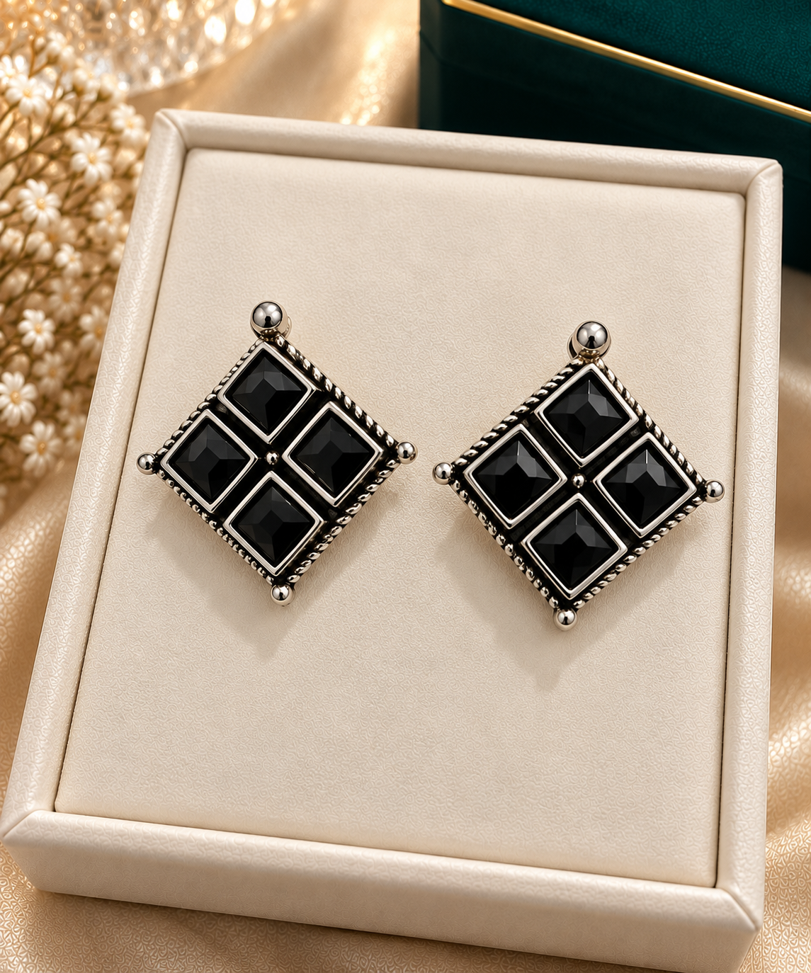 charcol black studs