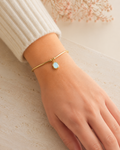 thin pearl adjustable golden braclet