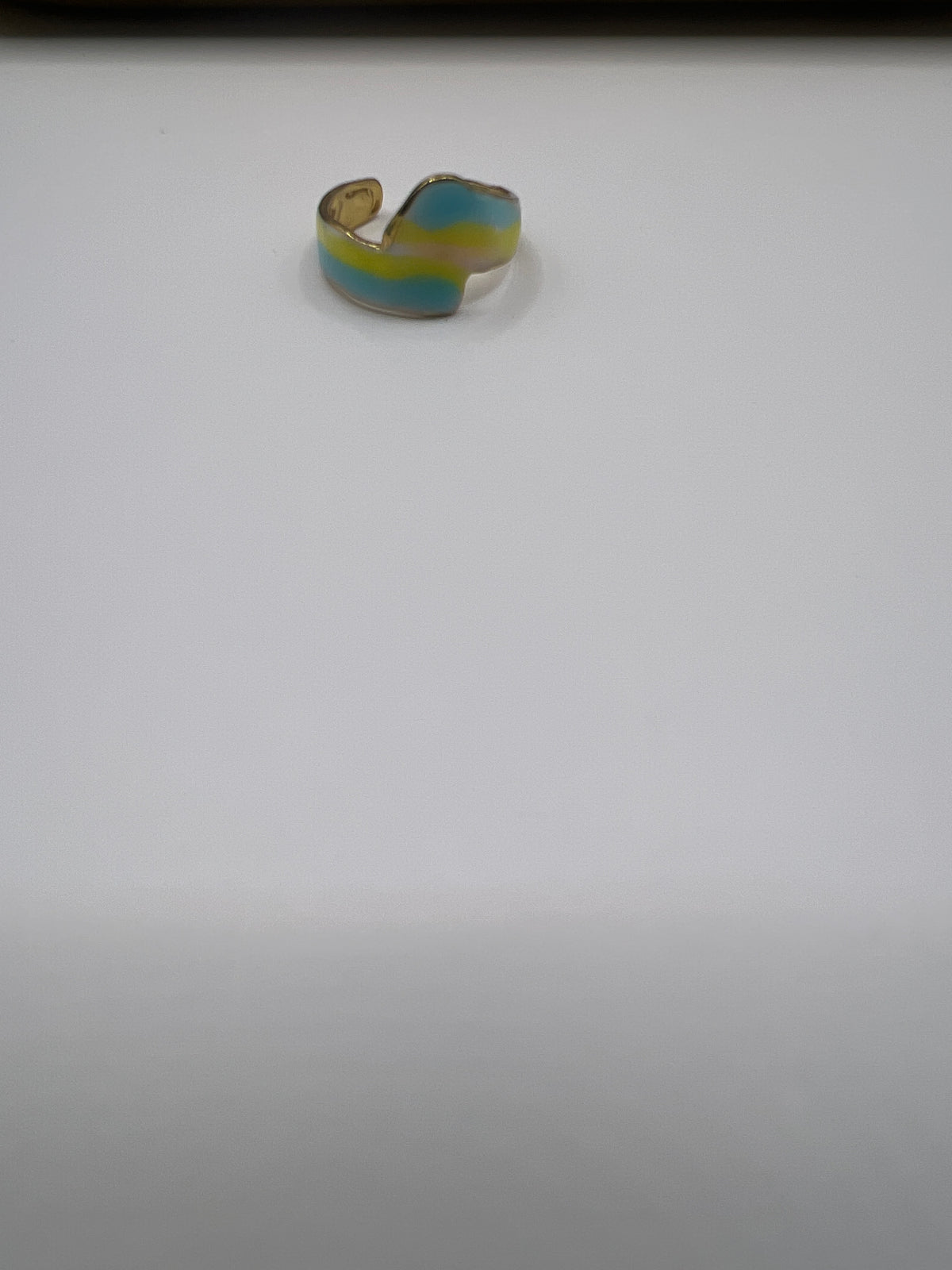 Blue & yellow Swirl ring
