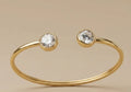 Minimalist Solitaire Open Bangle with white stone