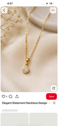 Golden sparkling solitaire pendant
