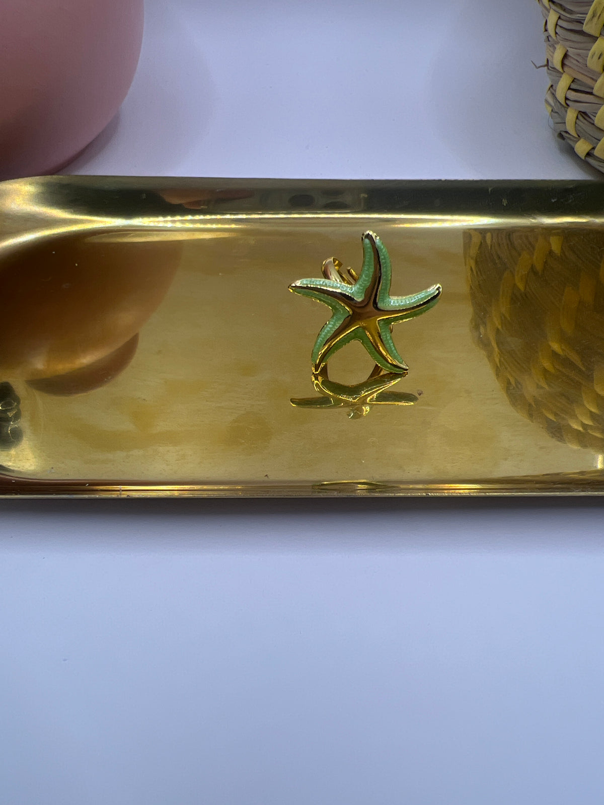 Vibrant Green Starfish ring