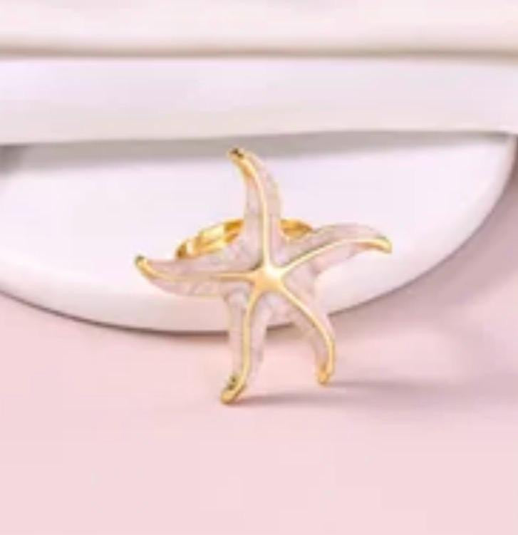 Embrace beach - chic vibes with pink starfish ring