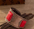 Red marble and bronze handcuff