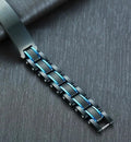 Neon blue n black men’s bracelet