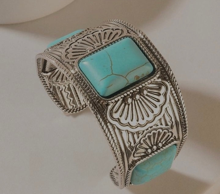Blue marble and bronze and silver premium handcuff