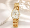 Golden strap white premium watch